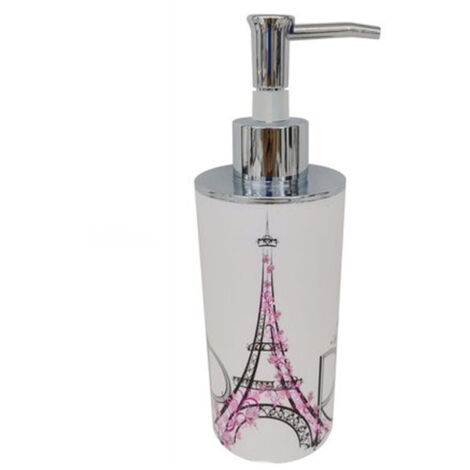 TRADE SHOP - Dispenser Porta Sapone Liquido Scritta Paris Accessorio Arredo Per Bagno 87039 -