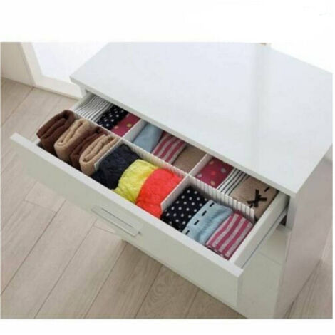 TRADE SHOP - Divisorio Per Cassetti Set Divisore 3 Pezzi Separatore In Plastica Bianco -