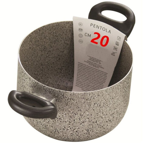 Trade Shop - Doble Mango De Olla De Piedra Antiadherente Diámetro De Piedra 16-18-20-22 Cm Utensilio De Cocina - -20 Cm -
