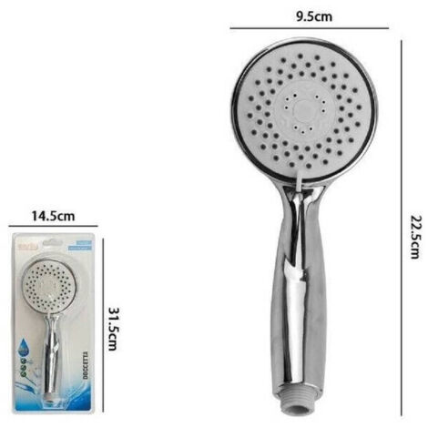 TRADE SHOP - Doccetta Doccino Soffione Doccia Tondo Bagno Cornetta Moderno 9.5x22.5cm 69297 -