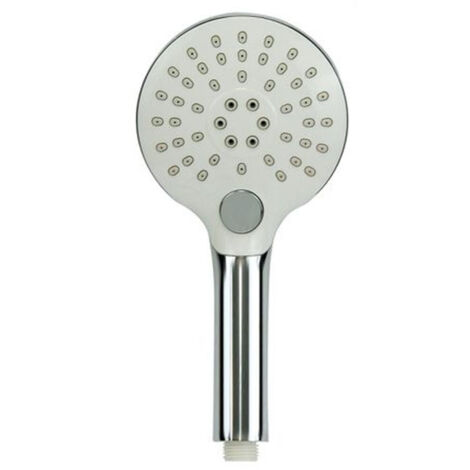 Trade Shop - Doccetta Soffione Doccia Bagno Cornetta Pulsante Rotondo Moderno 12x25 Cm 79369 -