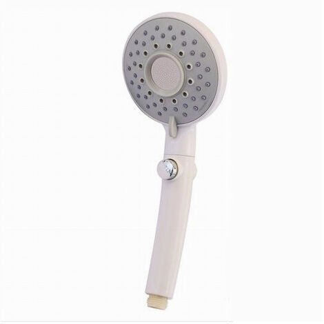 TRADE SHOP - Doccetta Soffione Doccia Multigetto Con Pulsante Rotondo Moderno 10.5x27cm 79702 -