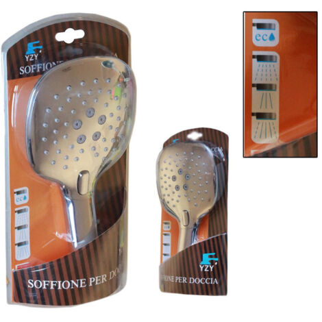 Trade Shop - Doccia Doccetta Soffione 3 Getti Anticalcare Con Pulsante Ricambio Doccia 82095 -