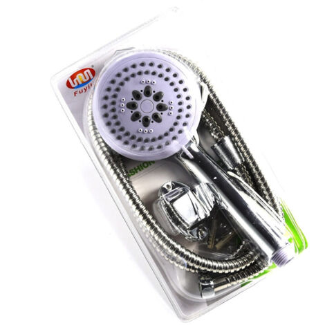 Trade Shop - Doccia Doccetta Soffione 3 Getti Anticalcare Tubo Flessibile 1,5mt Supporto Muro -