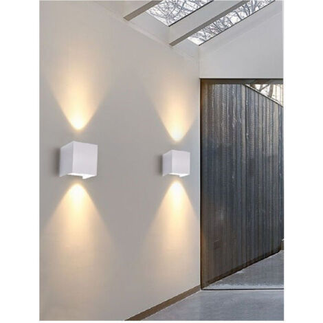 Trade Shop - DOPPELEMISSION LED COB WANDLEUCHTE 12W OUTDOOR WEISSES LICHT 4000K 3000K 6500K ES46 -