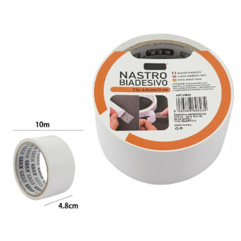 Trade Shop - DOPPELSEITIGES KLEBEBAND, ROLLE, SUPERBESTÄNDIGES KLEBEBAND, 4,8 CM X 10 METER, 69823 -