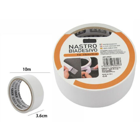 Trade Shop - DOPPELSEITIGES KLEBEBAND, SUPER WIDERSTANDSFÄHIG, 3,6 CM X 10 METER, 69822 -