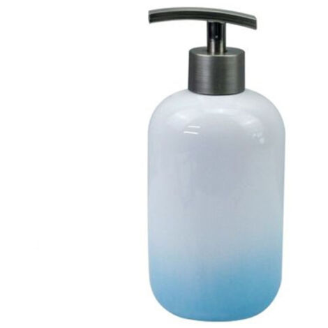 Trade Shop - Dosificador De Jabón Líquido Blanco Azul Claro Accesorios De Baño Modernos 59910 -