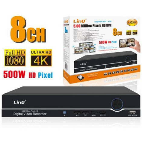 Trade Shop - DVR DIGITALER VIDEORECORDER 8 KANÄLE AHD FULL HD 1080P 4K 500W H.265/H.264 AHD5008 -