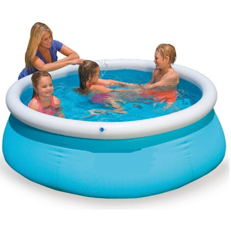 Trade Shop - Easy Set PVC rund aufblasbares Schwimmbad 183 x 51 cm 880 l Gartenterrasse -