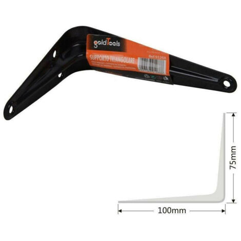 Trade Shop - Eckwinkel, 2 Stück, 90 °, rechtwinklig, Regalhalterung, Schwarz, 75 x 100 mm -