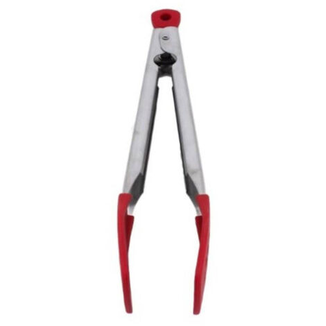 Trade Shop - EDELSTAHL GRIFF SILIKON LEBENSMITTEL ZANGE BBQ KLEMME KÜCHENUTENSIL -