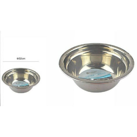 Trade Shop - EDELSTAHL SALATSCHÜSSEL SCHÜSSEL SCHÜSSEL EDELSTAHL SCHÜSSEL BODEN 32 CM -