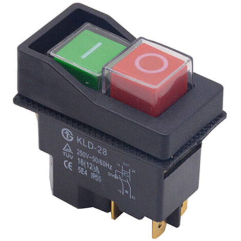 Trade-Shop Ein/Aus-Schalter Hauptschalter Geräteschalter 16A 230V IP55 4 Pins für Holzbearbeitungsmaschinen Metallbearbeitungsmaschinen wie Kreissägen