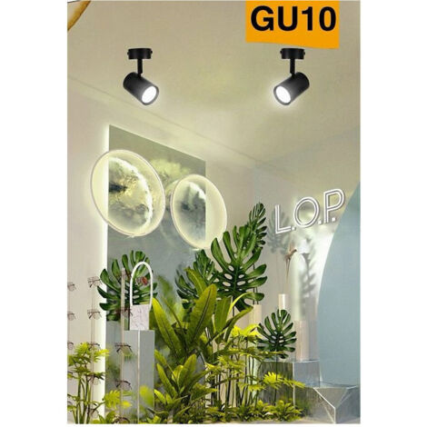 Trade Shop - EINSTELLBARER DECKEN-WAND-ZYLINDER-PROJEKTOR-SPOTLIGHT-HALTER GU10 P28-GU10 -      Schwarz