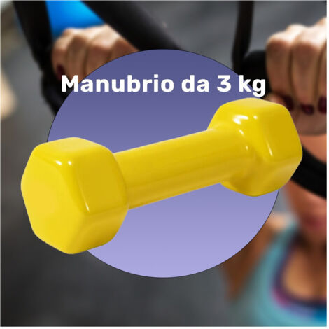 Trade Shop - EINZELHANTEL 3 KG VINYL TRAININGSÜBUNGEN HOME GYM WORKOUT FIT -