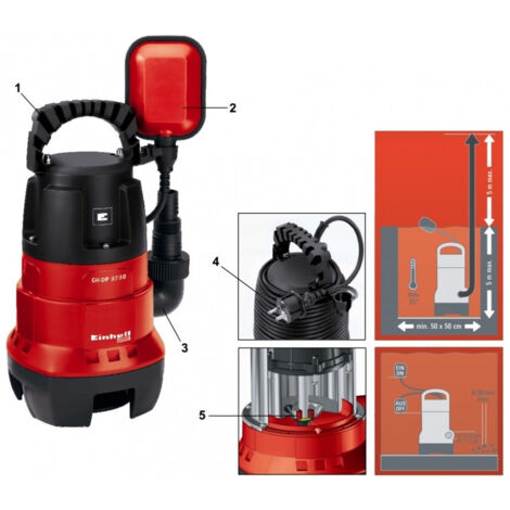 Trade Shop - ELECTROPOMPA POMPA AD IMMERSION EINHELL GH DP 3730PER ACQUE SCURE 370 WATT -