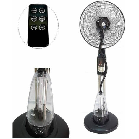 Trade Shop - ELEGANCE LCD LED 70W OSZILLIERENDER WASSERNEBEL-VENTILATOR MIT STÄNDER -