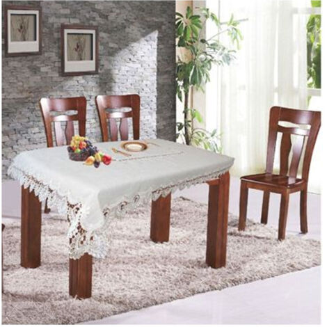 Trade Shop - ELEGANTE TISCHDECKE PARTY TISCHÜBERWACHUNG SPITZENSTICKEREI RECHTECKIG 140X180 140X240 CM -     -mit einem quadratmetergewicht von mehr als 40 ght  -