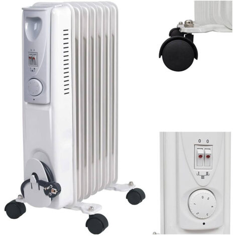 Trade Shop - ELEKTRISCHE OIL RADIATOR 9 ELEMENTE MIT ROTELLE DA 2000W STUFA VERBRAUCHER -