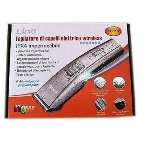 Trade Shop - ELEKTRISCHER RASOIO TAGLIA CAPELLI REGOLA IMPERMEABILE LINQ RFC-1106 -