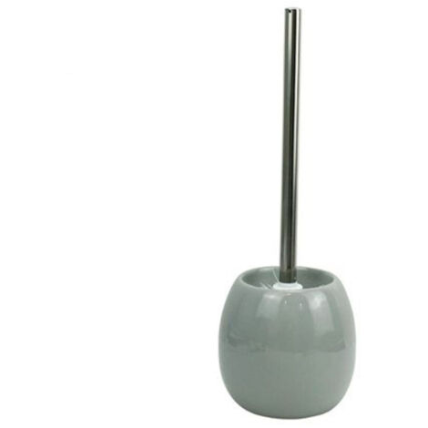Trade Shop - Escobillero De Ceramica Gris Con Escobillero Moderno Accesorios De Baño 79255 -