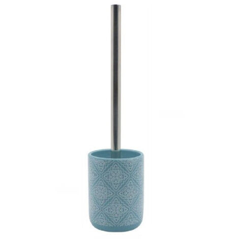 Trade Shop - Escobillero Wc Azul Claro Con Completo Mayólica 87024 -