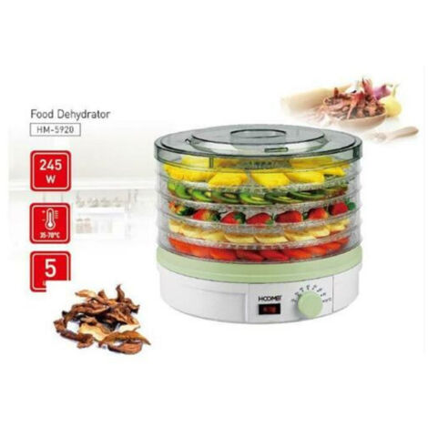 Trade Shop - Essiccatore Essicatore Conservare Alimenti Frutta Verdura Funghi 245w 35-70° -