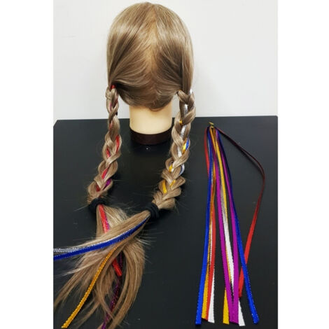 Trade Shop - Establecer 20 Hilos De Colores Banda De Extensión Larga De 95 Cm De Cola Trenzas De Cola -