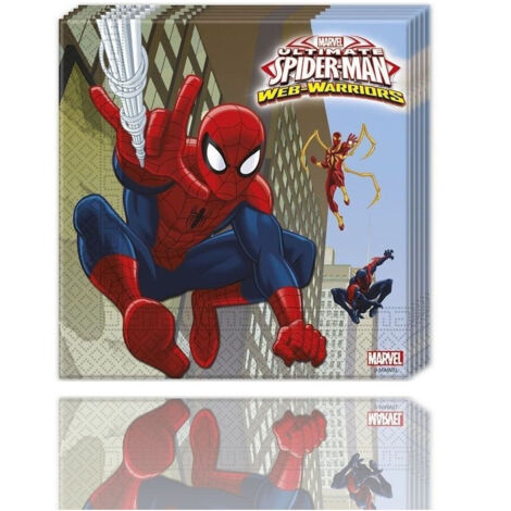 Trade Shop - Establecer 20 Piezas Servilletas Desechables Para Vacaciones En Spiderman Marvel Land548 -