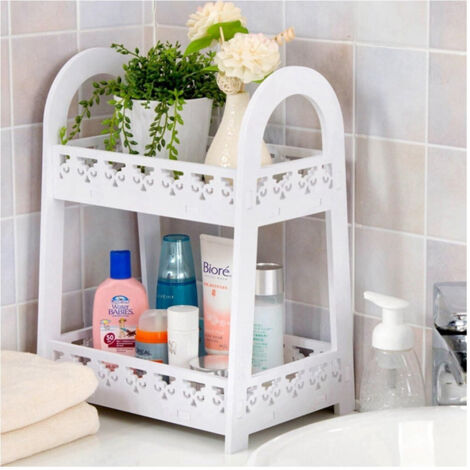Trade Shop - Estante De Almacenamiento De Doble Capa Para Baño De Cocina De Estilo Europeo Escritorio De Oficina -