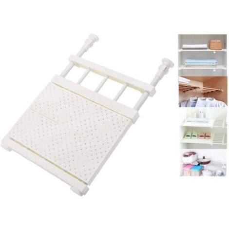 Trade Shop - Estante De Armario Telescópico Regulable 42cm Extensible De 75-120cm Acero -