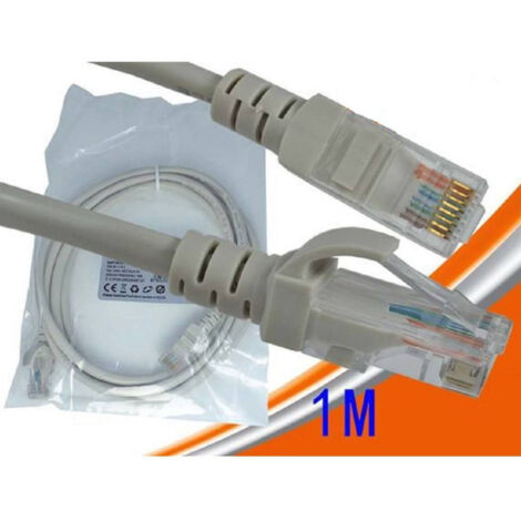 Trade Shop - ETHERNET UTP CAT.5 LAN NETZWERKKABEL RJ45 VERLÄNGERUNG 1 METER ROUTER MODEM IT-1M -