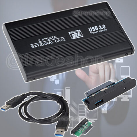 Trade Shop - Externe dünne Box-Hülle für Hardisk Festplatte HD 2.5 "SATA USB 3.0 HDD 2.5" -