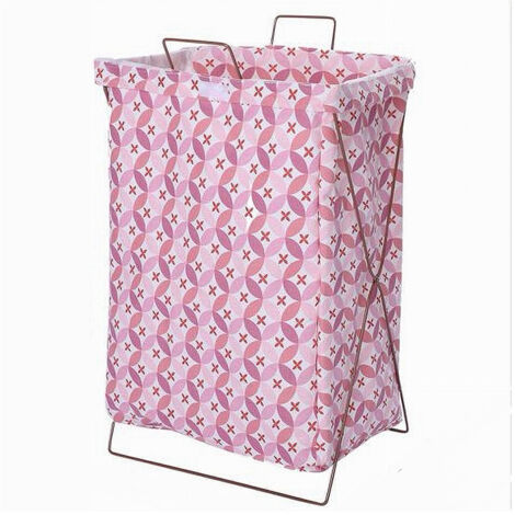 Trade Shop - FALTBARER WÄSCHEBEHÄLTER KORB FÜR SCHMUTZIGE TÜCHER BADEZIMMER 79213 ROSA -