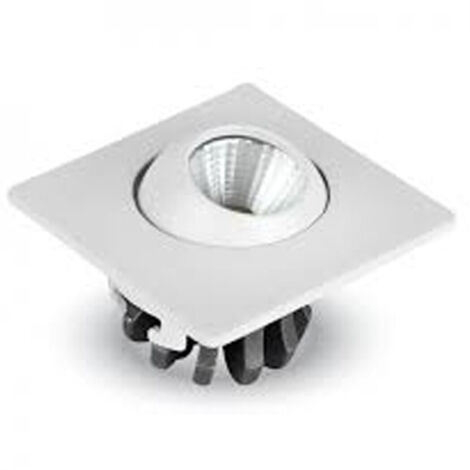 TRADE SHOP - Faretto 3w Orientabile Quadrato Da Incasso Bianco Con Alette Per Cartongesso - -Bianco Caldo -