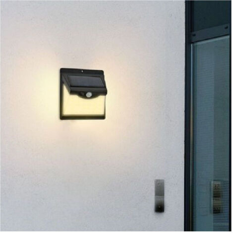 TRADE SHOP - Faretto Applique Led A Parete Con Pannello Solare Luce Fredda 6500k Ip65 So-a3 -