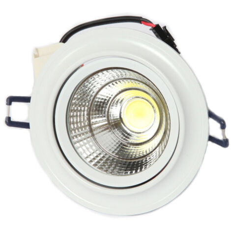 TRADE SHOP - Faretto Cob Led Incasso Orientabile Wisdom 5w 10w Colore Oro Satinato O Bianco - Bianco-Bianco Caldo-5 Watt