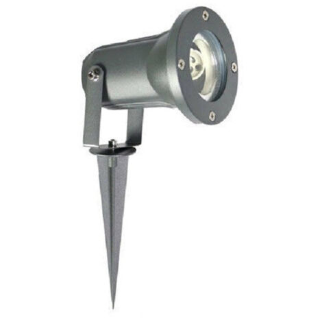 TRADE SHOP - Faretto Con Picchetto Per Esterno Da Giardino Con Staffa Parete Proiettore Es12 - Grigio