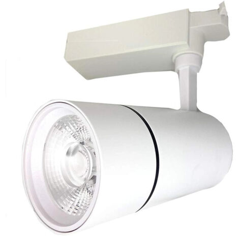 TRADE SHOP - Faretto Da Binario Led Cob 30 W Bianco Faro Soffitto Proiettore Luce F-30w-07ac - -Bianco Naturale      -