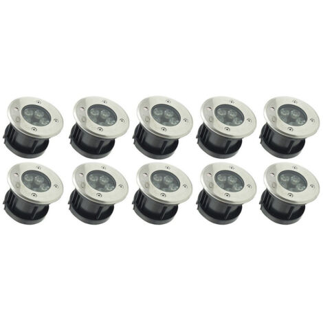 TRADE SHOP - Faretto Da Esterno 5led 5w 10 Pz Luce Fredda Segnapassi Segnapasso Giardino Dr -