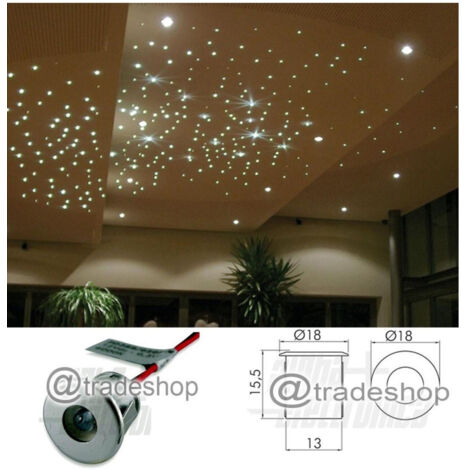 TRADE SHOP - Faretto Effetto Cielo Stellato Luce Calda Fredda Faretti Led Silver 3v 18mm - -Bianco Freddo      -