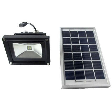 TRADE SHOP - Faretto Faro Led Energia Solare Pannello Batteria Ricaricabile Ip65 5w 9v -