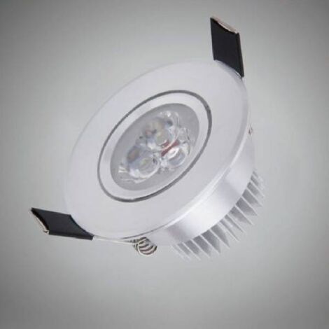 FARO-3W-RD-SH - Faretti led Incasso - - Faretto LED da incasso 3W rotondo  bordo slim argento diametro 8cm 76-80 mm