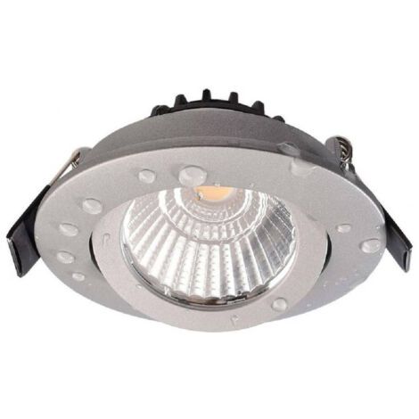 Trade Shop - Faretto Incasso Tondo Slim Luce Soffitto Box Doccia Led 8w Dimmerabile Orientable -      Plata