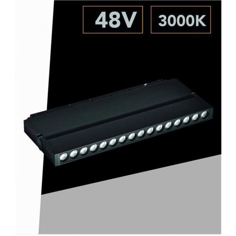 TRADE SHOP - Faretto Led 24 W Magnetico Rettangolare Per Binario 48v Luce 3000k 4000k Fr-r300 - -Bianco Caldo      -