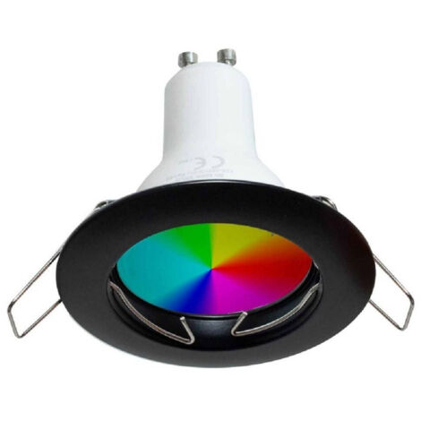TRADE SHOP - Faretto Led 6w Incasso 6 Cm Tondo Rgb+6000k Rgbw Gu10 Effetti Luce Colorata 230v - Nero