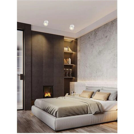 Trade Shop - Faretto Led A Superficie Orientabile 7w Luce Naturale Fredda Calda Bianco F-7w-b -
