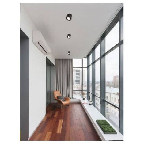 Trade Shop - Faretto Led A Superficie Orientabile 7watt Luce Naturale Fredda Ip20 Nero F-7w-n -