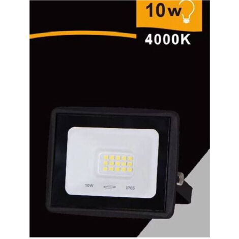 Trade Shop - Faretto Led Faro 10 Watt 900 Lm Ip65 Nero Luce Fredda Naturale Calda Ek02-10w-n -